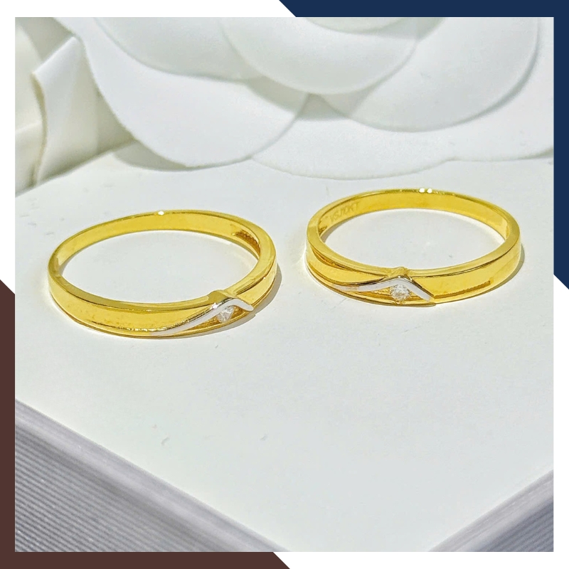 Nhẫn Cưới Vàng Tây 10k 1 Chỉ Đẹp NVCD135 – Mẫu Mới Sang Trọng