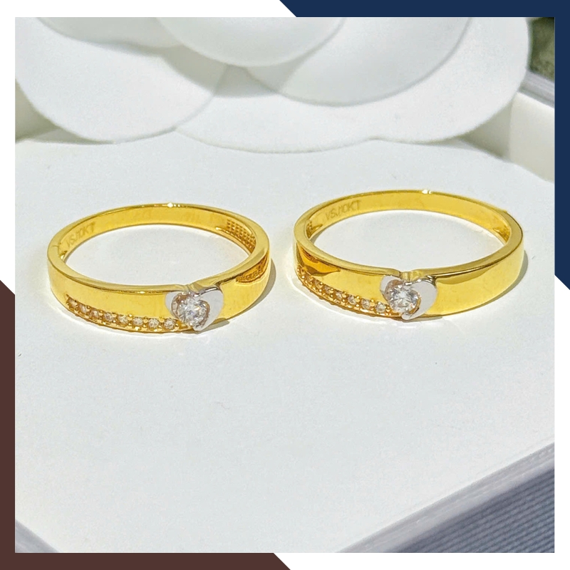 Nhẫn Cưới Vàng Tây 10k 1 Chỉ Đẹp NVCD135 – Mẫu Mới Sang Trọng