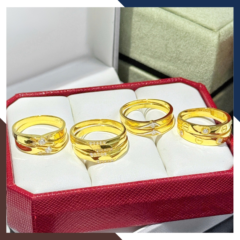 Nhẫn Cưới Vàng Tây 10k 1 Chỉ Đẹp NVCD135 – Mẫu Mới Sang Trọng