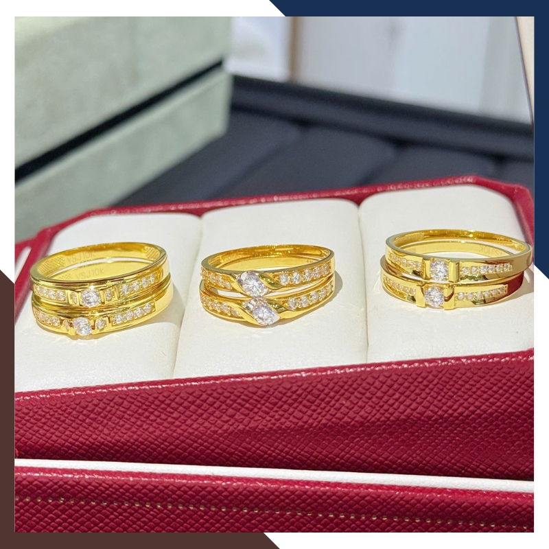 Nhẫn Cưới Vàng Tây 10k 1 Chỉ Đẹp NVCD135 – Mẫu Mới Sang Trọng