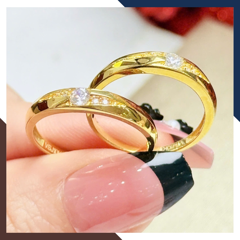Nhẫn Cưới Vàng Tây 10k Giá Rẻ NVCD123 – Nhiều Mẫu Mới Đẹp