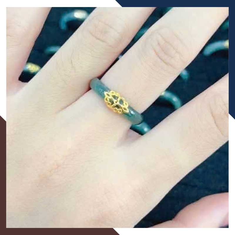 Nhẫn Lam Ngọc Liền Khối Bản Tròn 3mm Nhẹ Tay Gắn Khánh 10K – NPT57