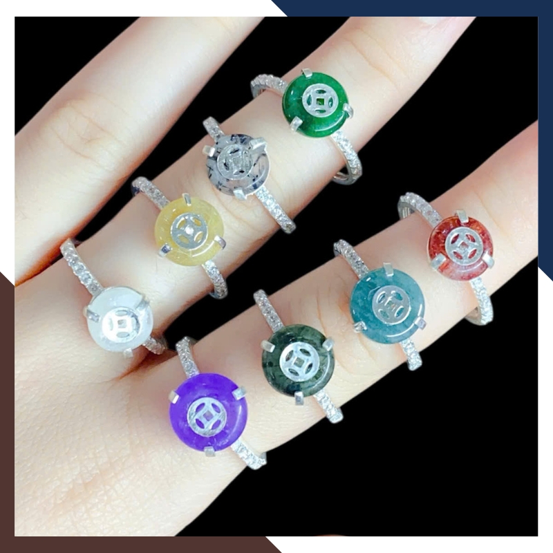 Nhẫn Đồng Điếu Đá Phong Thuỷ Cho Nữ Mệnh Kim, Mộc, Thuỷ, Hoả, Thổ NPT39