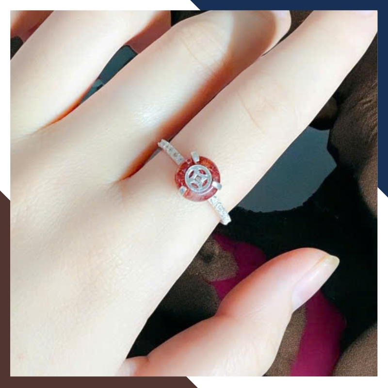 Nhẫn Đồng Điếu Đá Phong Thuỷ Cho Nữ Mệnh Kim, Mộc, Thuỷ, Hoả, Thổ NPT39