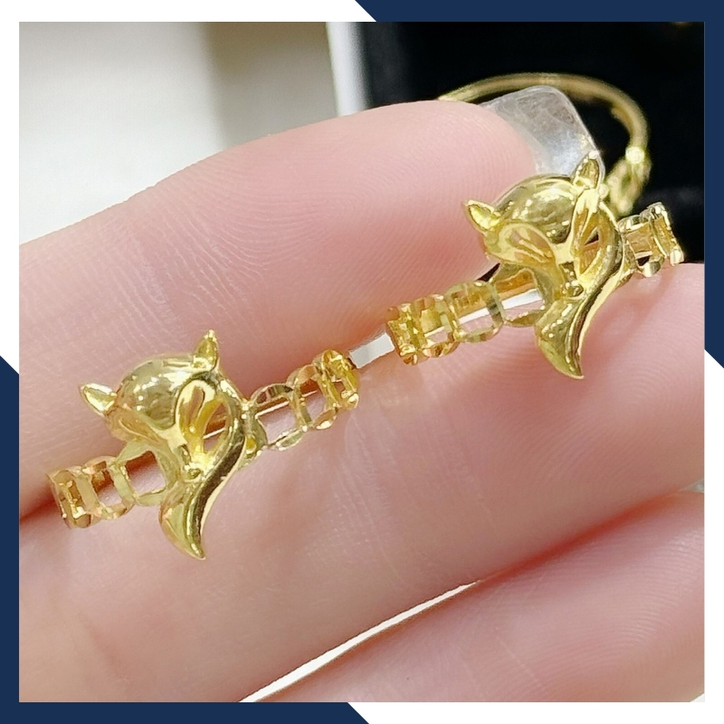 Nhẫn hồ ly vàng tây 10k, nhẫn kim tiền hồ ly tài lộc tình duyên cho nữ mã 1017TL34