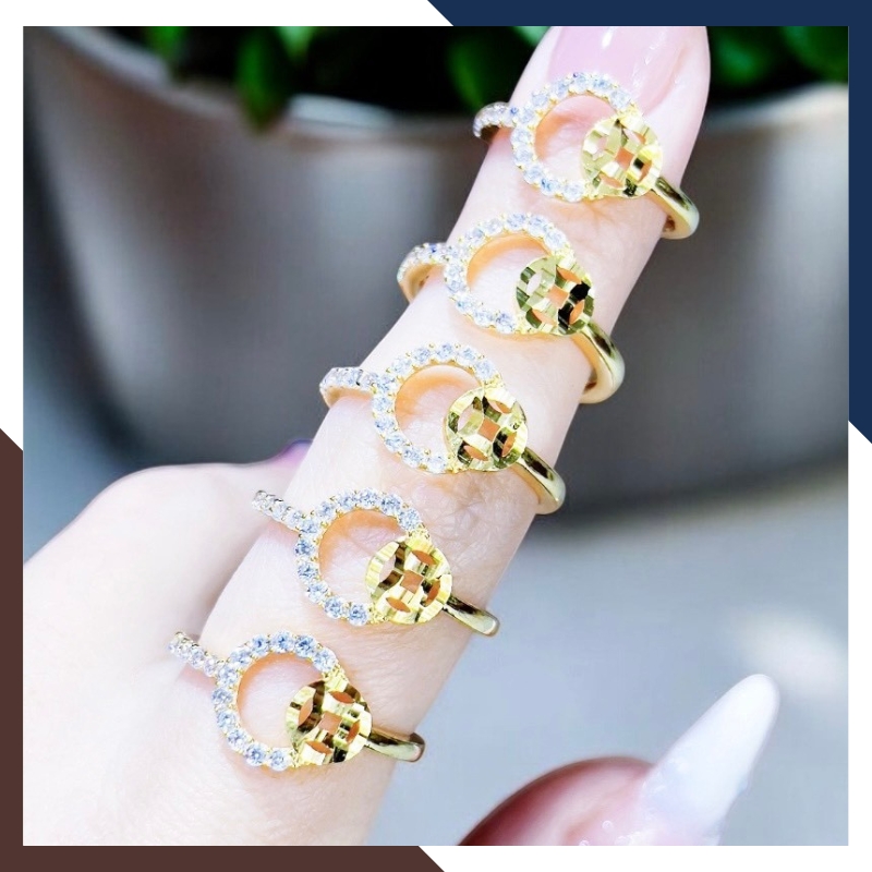 Nhẫn Kim Tiền Tài Lộc Bằng Vàng Tây 10k Nhiều Mẫu Mới 2025 Mã NVN73