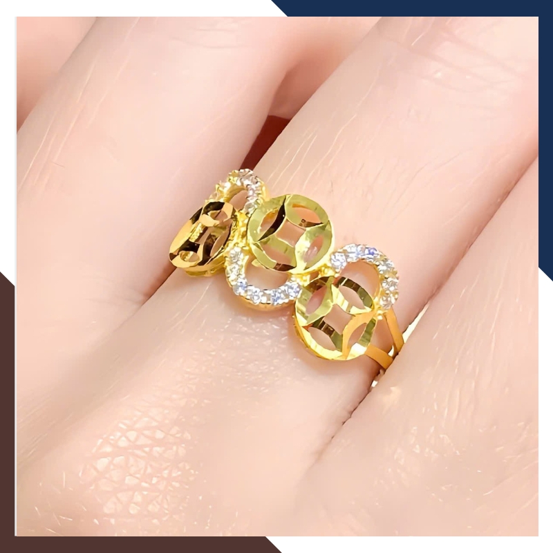 Nhẫn Kim Tiền Tài Lộc Bằng Vàng Tây 10k Nhiều Mẫu Mới 2025 Mã NVN73