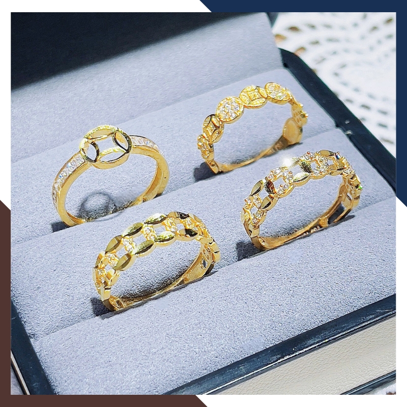 Nhẫn Kim Tiền Tài Lộc Bằng Vàng Tây 10k Nhiều Mẫu Mới 2025 Mã NVN73