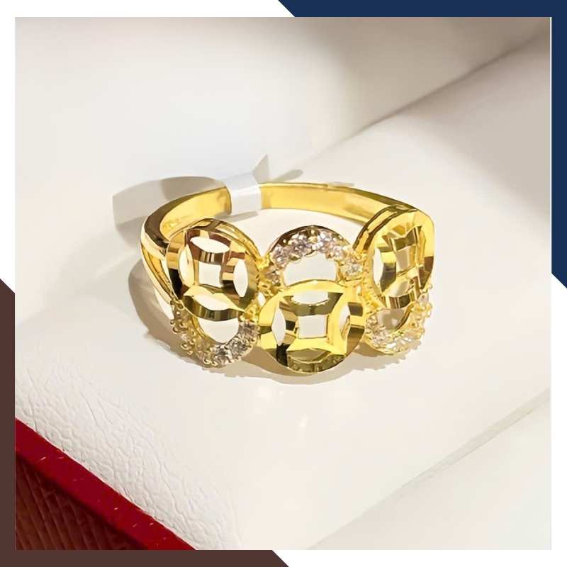 Nhẫn Kim Tiền Tài Lộc Bằng Vàng Tây 10k Nhiều Mẫu Mới 2025 Mã NVN73