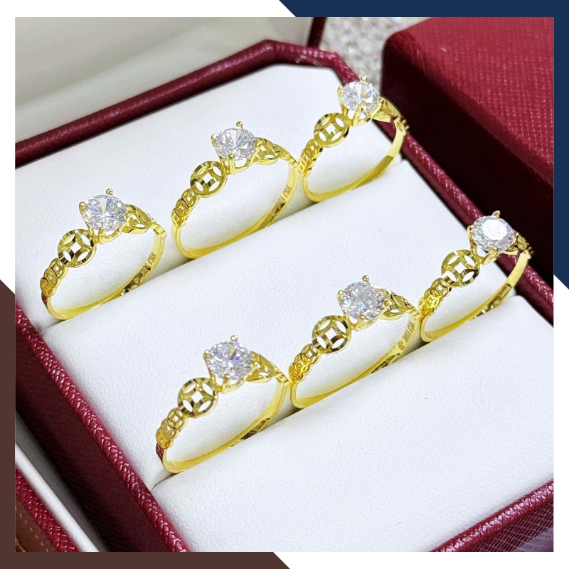 Nhẫn Kim Tiền Tài Lộc Bằng Vàng Tây 10k Nhiều Mẫu Mới 2025 Mã NVN73