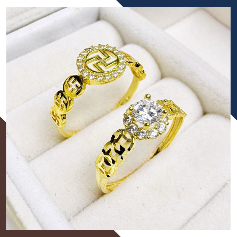 Nhẫn Kim Tiền Tài Lộc Bằng Vàng Tây 10k Nhiều Mẫu Mới 2025 Mã NVN73