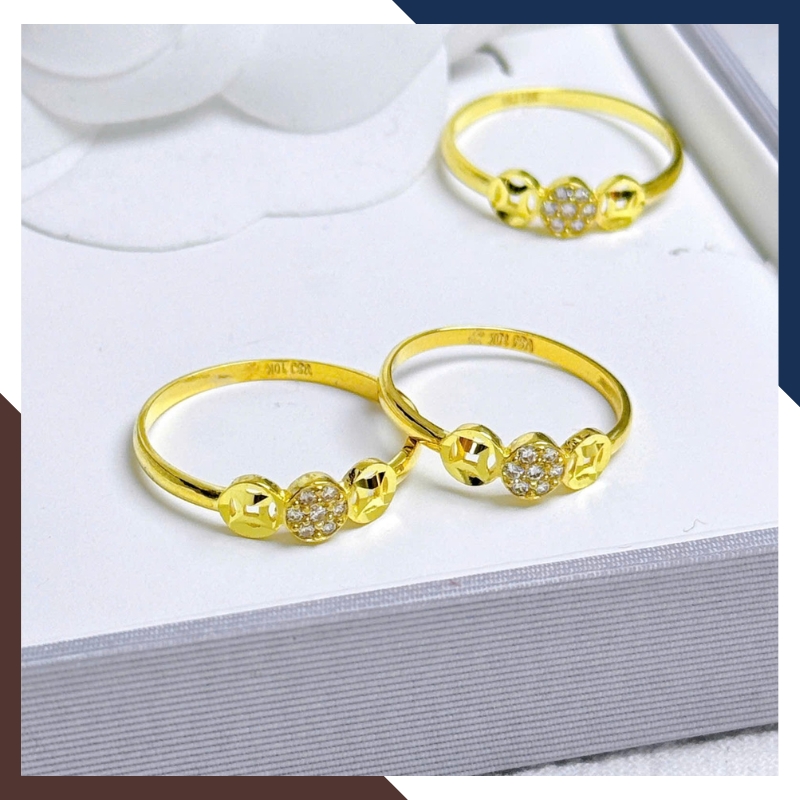 Nhẫn Kim Tiền Tài Lộc Bằng Vàng Tây 10k Nhiều Mẫu Mới 2025 Mã NVN73