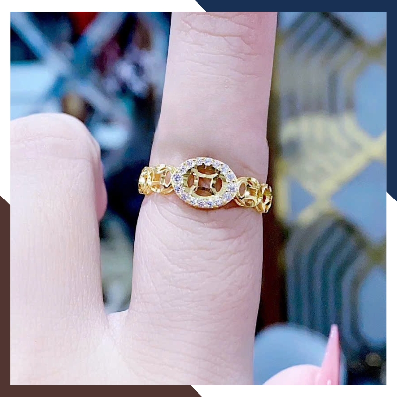 Nhẫn Kim Tiền Tài Lộc Bằng Vàng Tây 10k Nhiều Mẫu Mới 2025 Mã NVN73