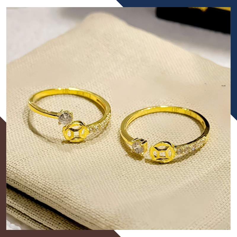 Nhẫn Kim Tiền Tài Lộc Bằng Vàng Tây 10k Nhiều Mẫu Mới 2025 Mã NVN73