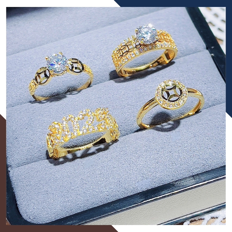 Nhẫn Kim Tiền Tài Lộc Bằng Vàng Tây 10k Nhiều Mẫu Mới 2025 Mã NVN73