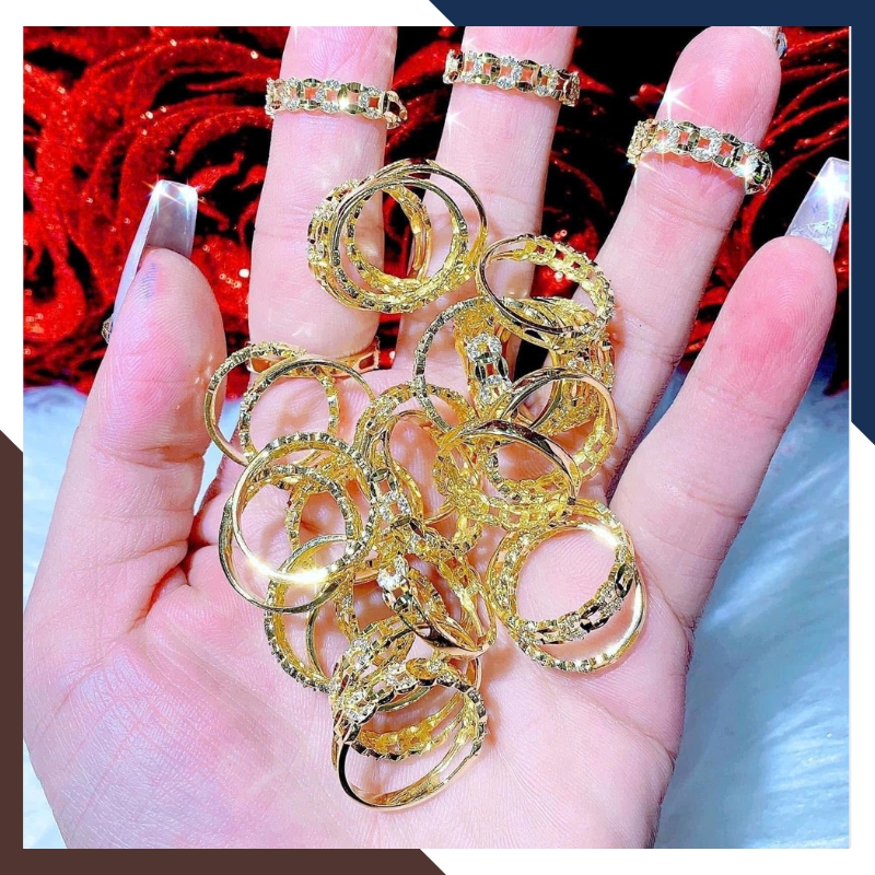 Nhẫn Kim Tiền Tài Lộc Bằng Vàng Tây 10k Nhiều Mẫu Mới 2025 Mã NVN73