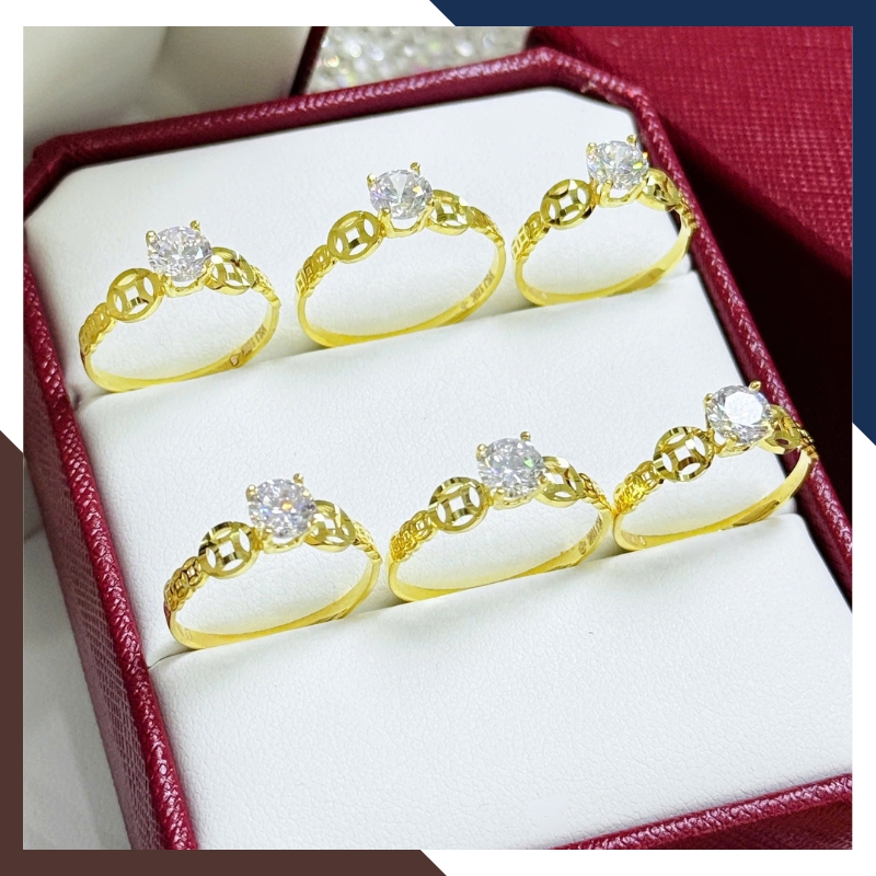 Nhẫn Kim Tiền Tài Lộc Bằng Vàng Tây 10k Nhiều Mẫu Mới 2025 Mã NVN73