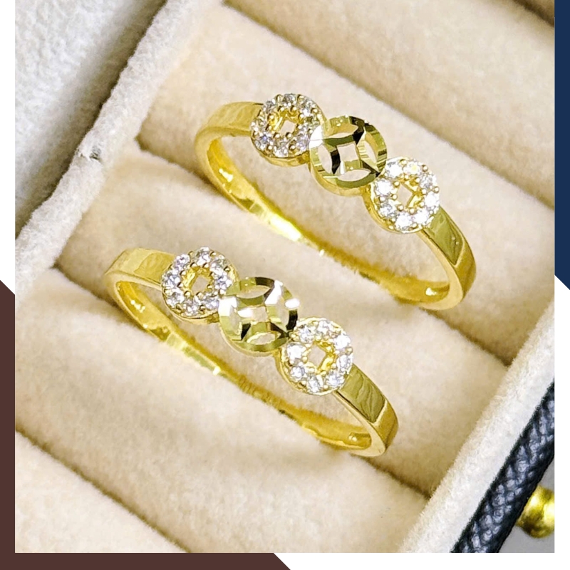 Nhẫn Kim Tiền Tài Lộc Bằng Vàng Tây 10k Nhiều Mẫu Mới 2025 Mã NVN73