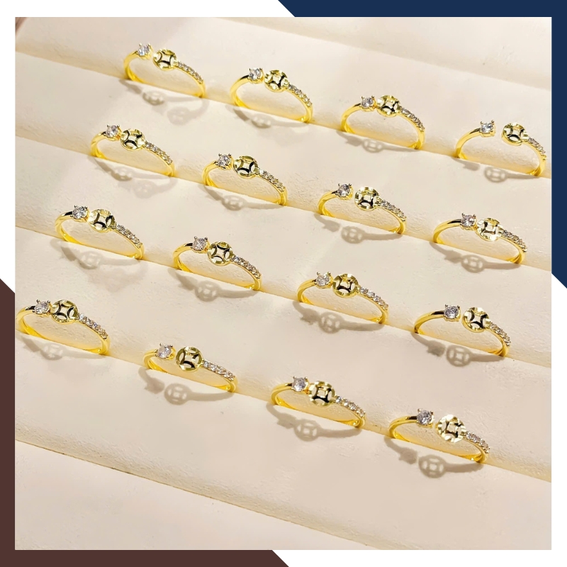 Nhẫn Kim Tiền Tài Lộc Bằng Vàng Tây 10k Nhiều Mẫu Mới 2025 Mã NVN73