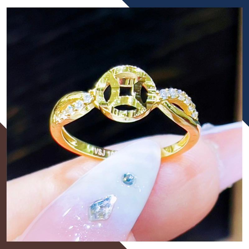 Nhẫn Kim Tiền Tài Lộc Bằng Vàng Tây 10k Nhiều Mẫu Mới 2025 Mã NVN73