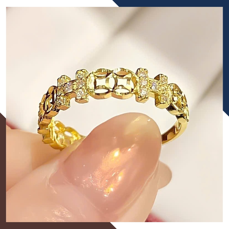 Nhẫn Kim Tiền Tài Lộc Bằng Vàng Tây 10k Nhiều Mẫu Mới 2025 Mã NVN73