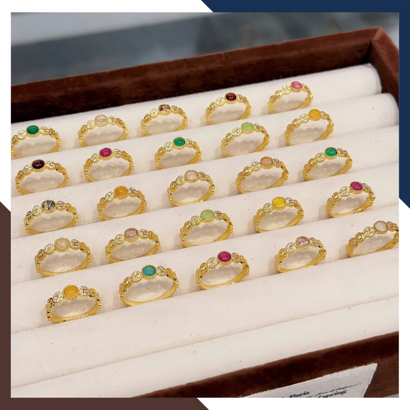 Nhẫn Kim Tiền Vàng Nữ NVNU437 – Vàng 10K Đính Đá Tự Nhiên, Thiết Kế Thanh Lịch