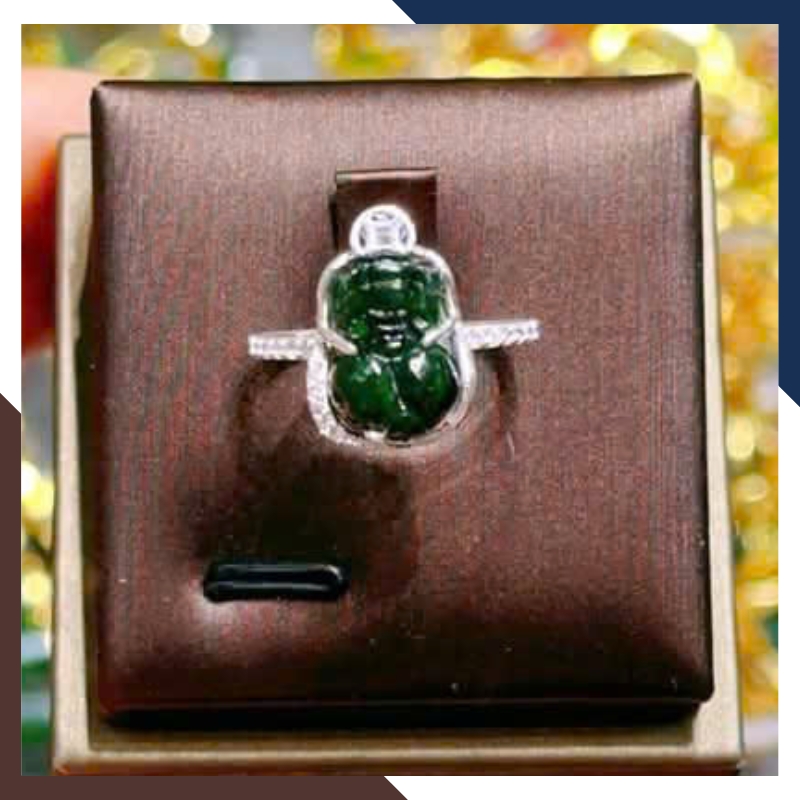 Nhẫn Tỳ Hưu Bạc Đá Cẩm Thạch Cho Nữ Mệnh Mộc NPT50