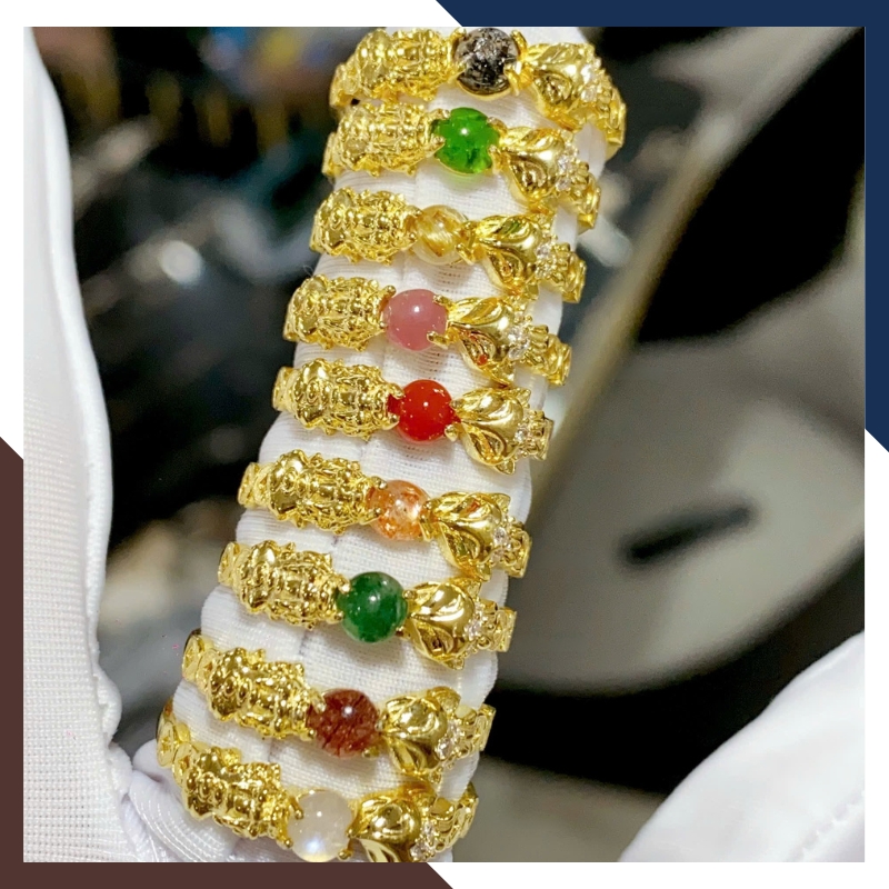 Nhẫn Tỳ Hưu Hồ Ly Vàng Tây 10k Lộc Nhất Duyên Cho Nữ Mã NVN42 | Vàng 416