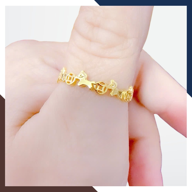 Nhẫn Vàng 10K Hình Con Ngựa Nữ NVNU440 – Biểu Tượng Phong Thuỷ