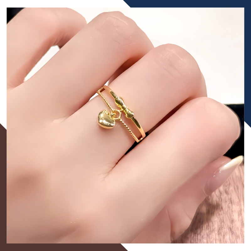 Nhẫn vàng nữ 10k hình trái tim ổ khóa tình yêu NVN420 – quà tặng bạn gái đầy ý nghĩa