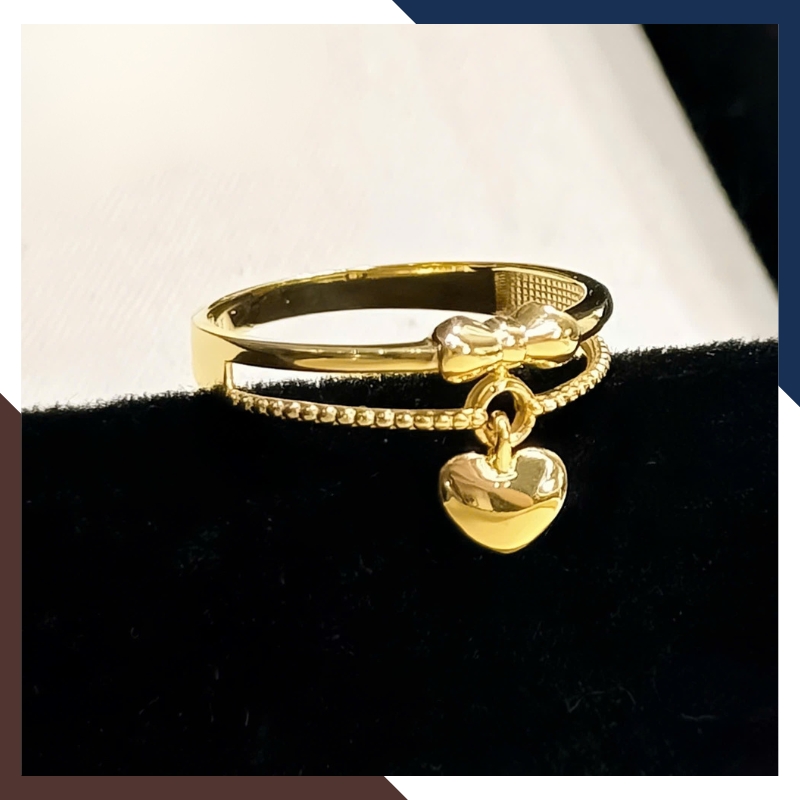 Nhẫn vàng nữ 10k hình trái tim ổ khóa tình yêu NVN420 – quà tặng bạn gái đầy ý nghĩa
