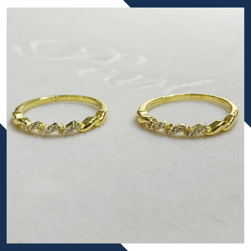 Nhẫn vàng tây nữ 10k đẹp đơn giản, nhẫn vàng đeo ngón trỏ nữ đẹp mã 1106TL37