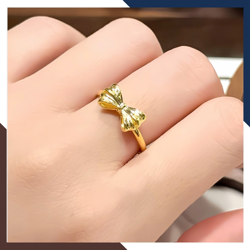 Nhẫn Vàng Tây Nữ 10K Hình Nơ NVN291 – Duyên Dáng, Thanh Lịch