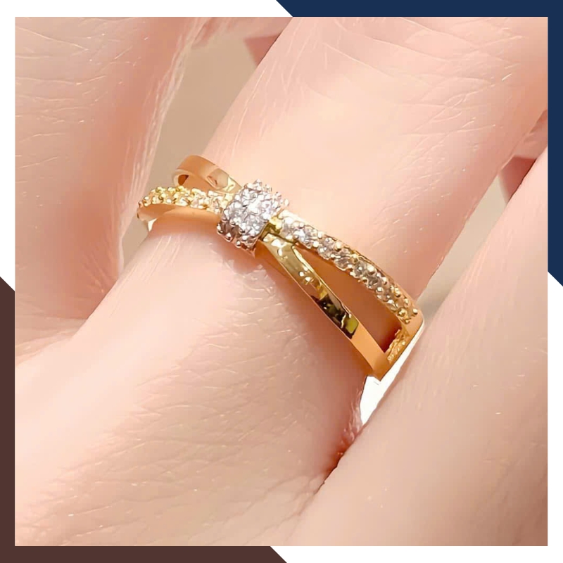 Nhẫn mảnh kiểu đan chéo