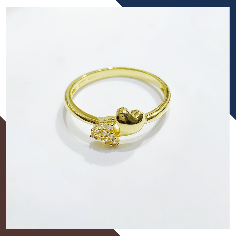 Nhẫn vàng tây nữ 10k hình trái tim NVN405 – Quà tặng tình yêu ngọt ngào