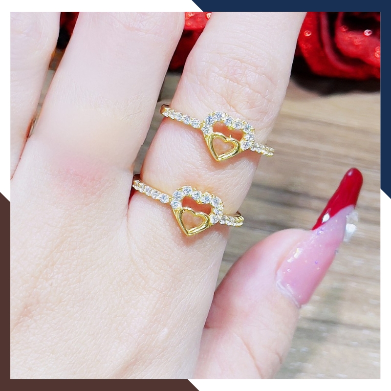 Nhẫn vàng tây nữ 10k hình trái tim NVN422 – Quà tặng cho người yêu, bạn gái ý nghĩa