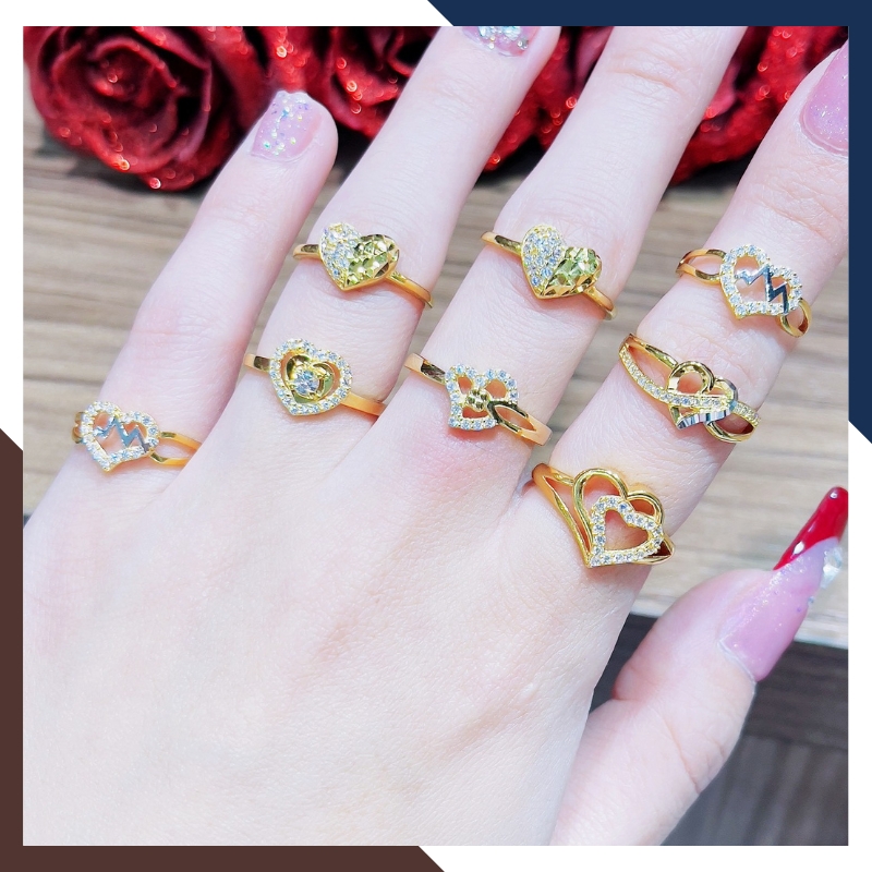 Nhẫn vàng tây nữ 10k hình trái tim NVN426 – Bộ sưu tập 6 mẫu nhẫn tặng bạn gái sang trọng