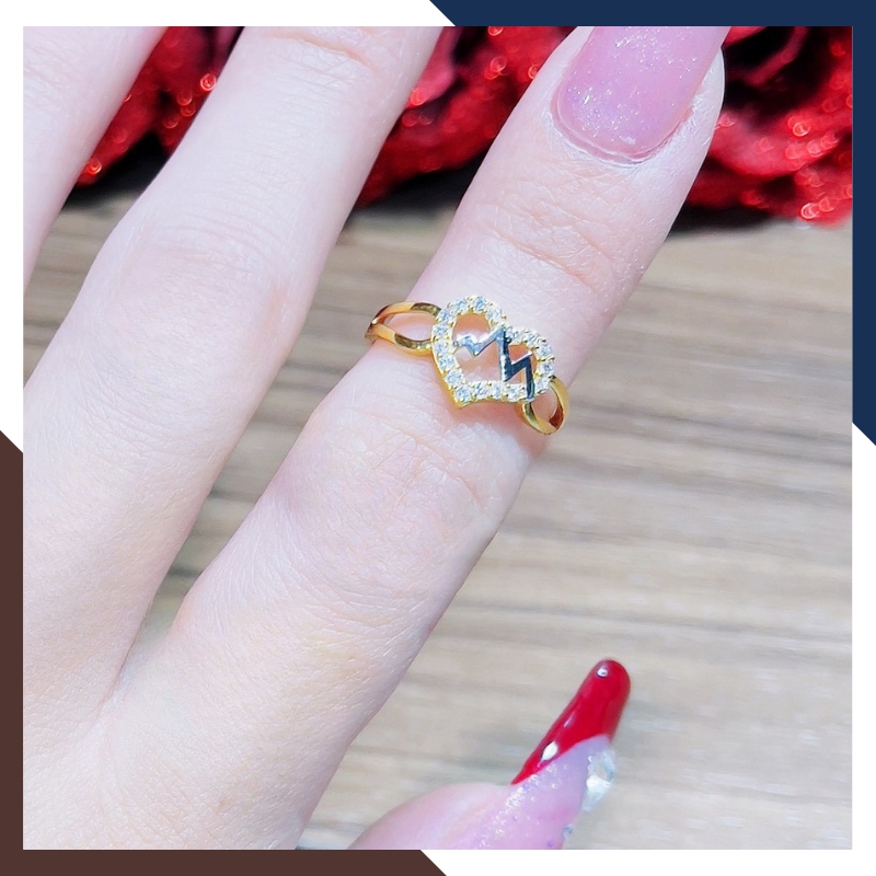 Nhẫn vàng tây nữ 10k hình trái tim NVN426 – Bộ sưu tập 6 mẫu nhẫn tặng bạn gái sang trọng