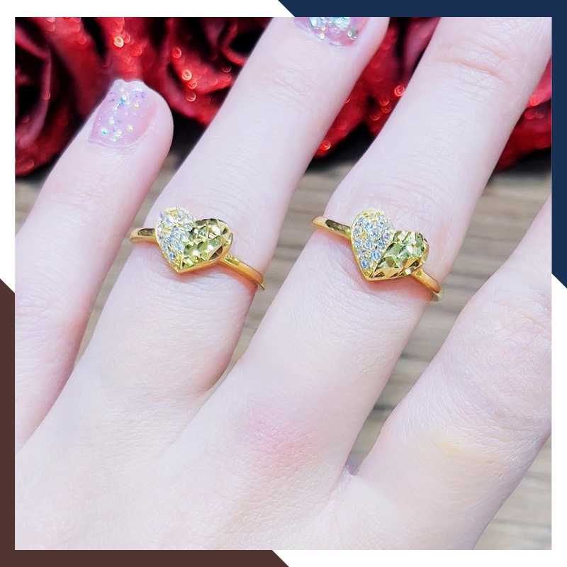 Nhẫn vàng tây nữ 10k hình trái tim NVN426 – Bộ sưu tập 6 mẫu nhẫn tặng bạn gái sang trọng