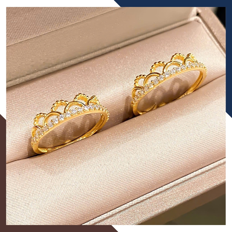 Nhẫn vàng tây nữ 10K hình vương miện NVN331 – Quà tặng bạn gái với thông điệp “Em là nữ hoàng”