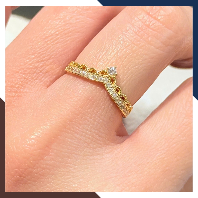 Nhẫn vàng tây nữ 10K hình vương miện NVN331 – Quà tặng bạn gái với thông điệp “Em là nữ hoàng”