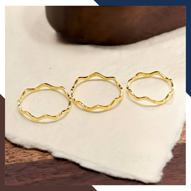 Nhẫn Vàng Tây Nữ 10K Kiểu Gợn Sóng Thanh Mảnh NVN339 – Đơn Giản, Phù Hợp Layering