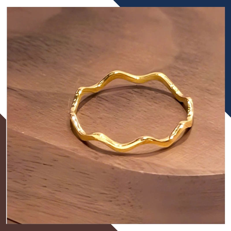 Nhẫn Vàng Tây Nữ 10K Kiểu Gợn Sóng Thanh Mảnh NVN339 – Đơn Giản, Phù Hợp Layering
