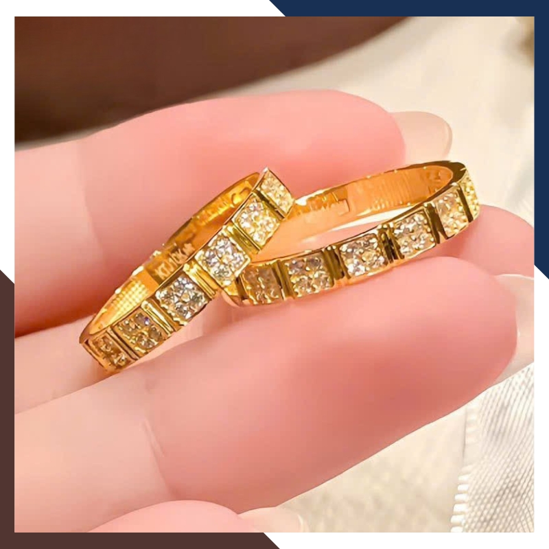 Nhẫn Vàng Tây Nữ 10k 3.6 Phân Mã NVN282 – Thiết Kế Ô Vuông Đính Đá Tinh Xảo