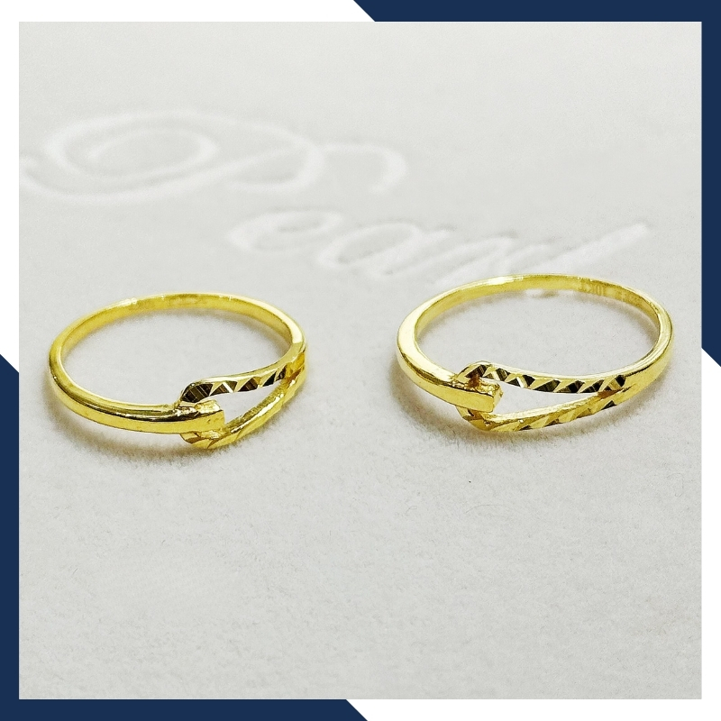 Nhẫn vàng tây nữ 10k, nhẫn vàng nữ đẹp đơn giản mã 1017TL34