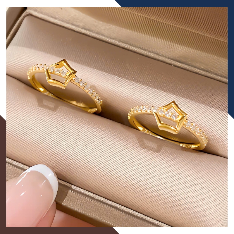 Nhẫn Vàng Tây Nữ 10K NVN341 – Bộ Sưu Tập 4 Mẫu Nhẫn Mảnh Phù Hợp Đeo Layering