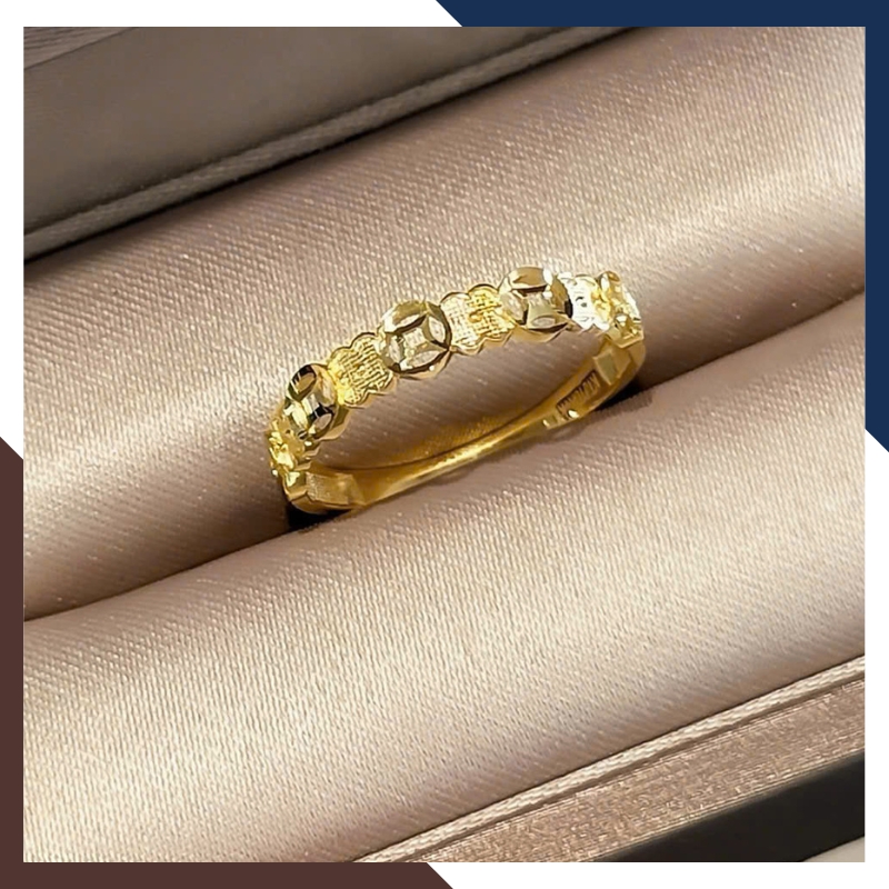 Nhẫn Kim Tiền Vàng 10K Nữ Dáng Gọn NVNU447 – 5 Thiết Kế Dễ Phối Trang Phục