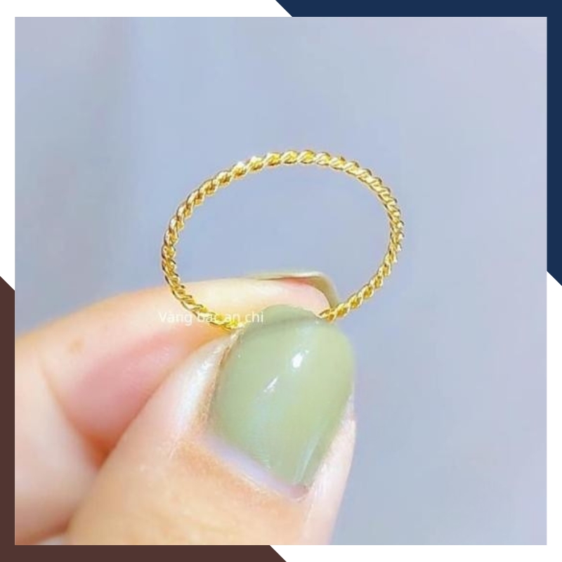 Set 3 Nhẫn Vàng Tây Nữ 10K Thiết Kế Xoắn Thanh Mảnh NVN323 – Layering Trẻ Trung, Hiện Đại