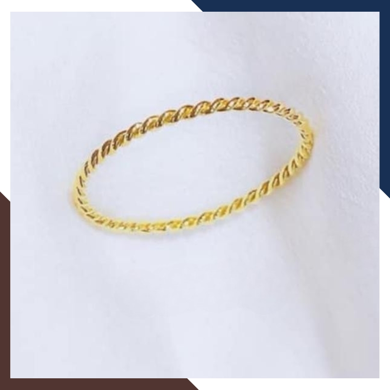 Set 3 Nhẫn Vàng Tây Nữ 10K Thiết Kế Xoắn Thanh Mảnh NVN323 – Layering Trẻ Trung, Hiện Đại