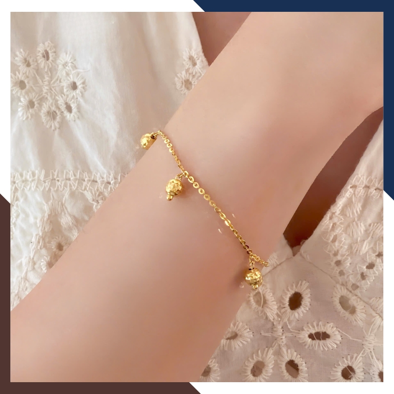 Set Lắc Tay & Lắc Chân Vàng Nữ 10K Phối Chuông BTSV28 – Thanh Lịch, Nữ Tính, Đeo Hằng Ngày